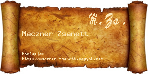 Maczner Zsanett névjegykártya